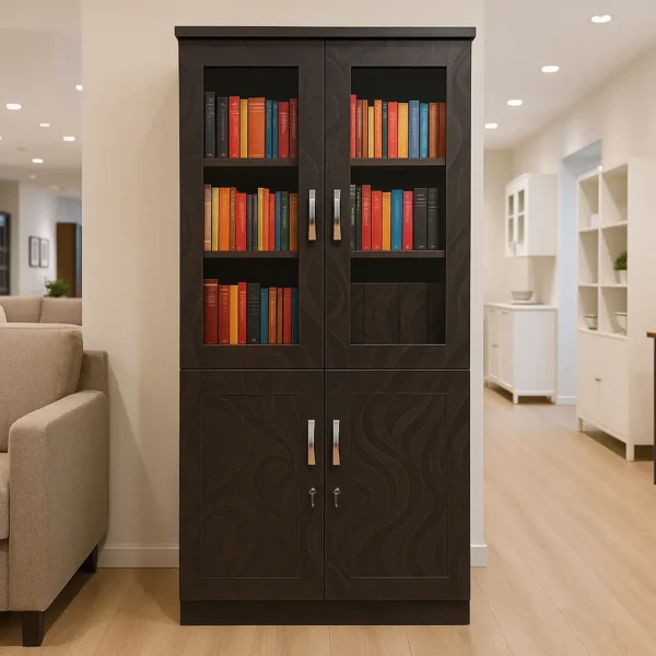 Bookself 5*2ft glass Panel door