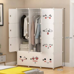 kanfedens Modular Cartoon Face Plastic Wardrobe