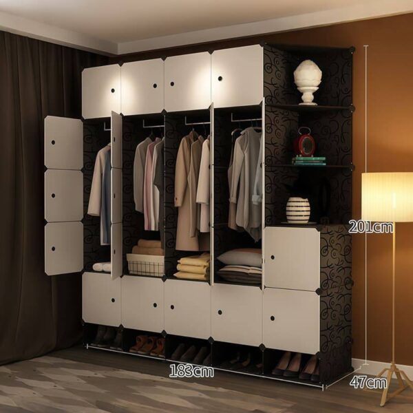Multi-Compartment Modular Wd with Shoe Rac(183x 201)cm