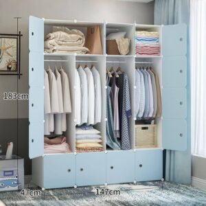 Large Blue Modular flexible Plastic Wardrobe