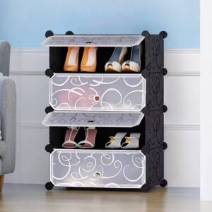 4-Layer Flip flexible Plastic Shoe Organizer
